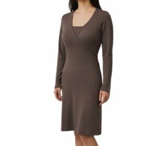Toad & Co Tomboy Faux Wrap Dress in Brown size Large